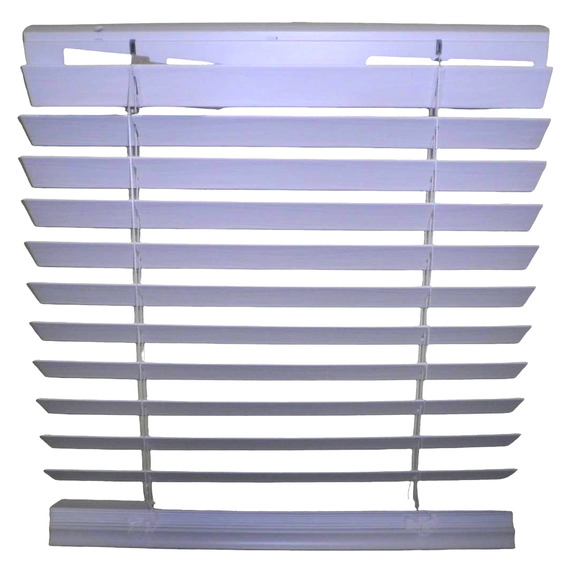 Custom White Cordless 2" Faux Wood Blinds, Room Darkening - 23"W x 36"L - Picture 1 of 9